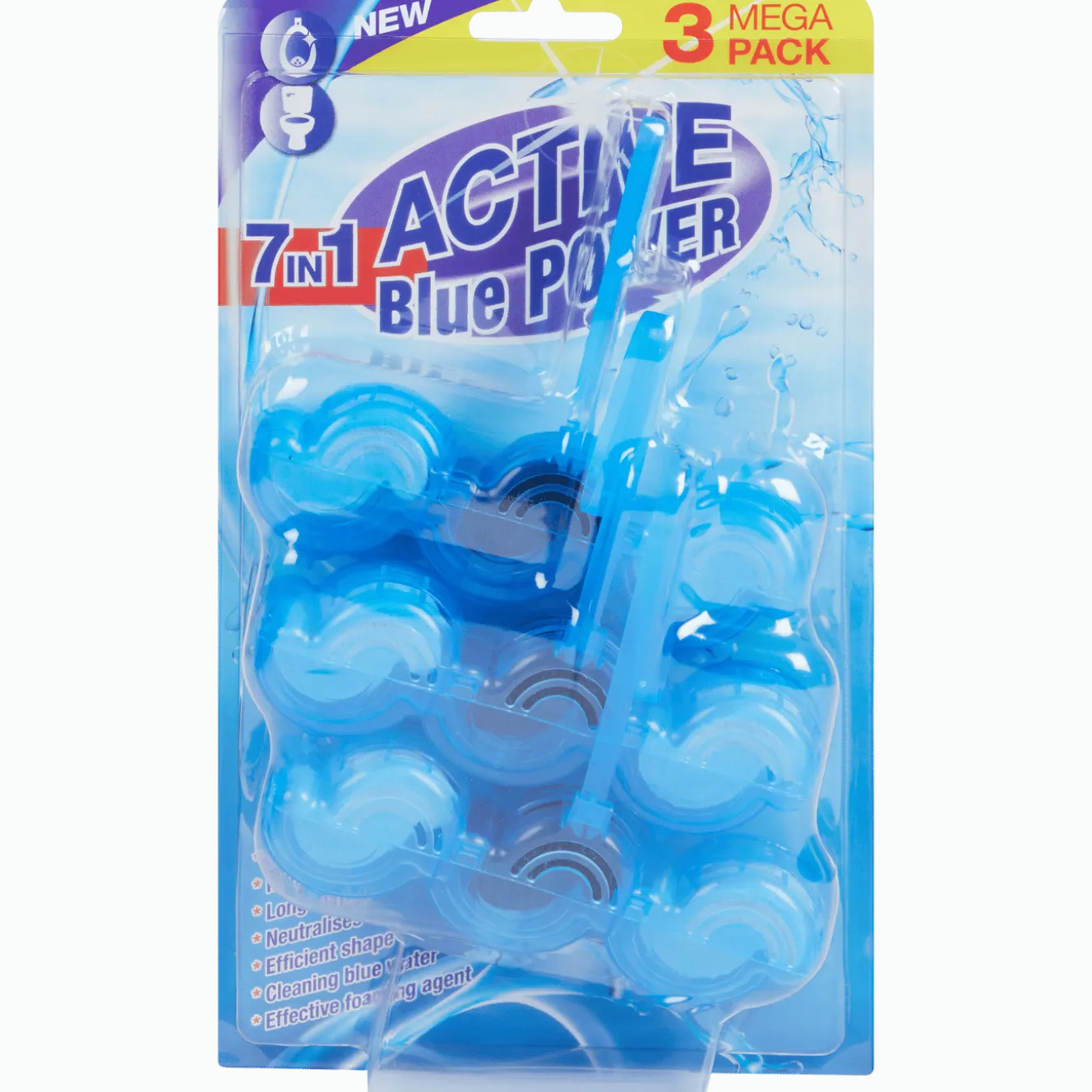 Active Turqoise Power toiletblokken 7-in-1