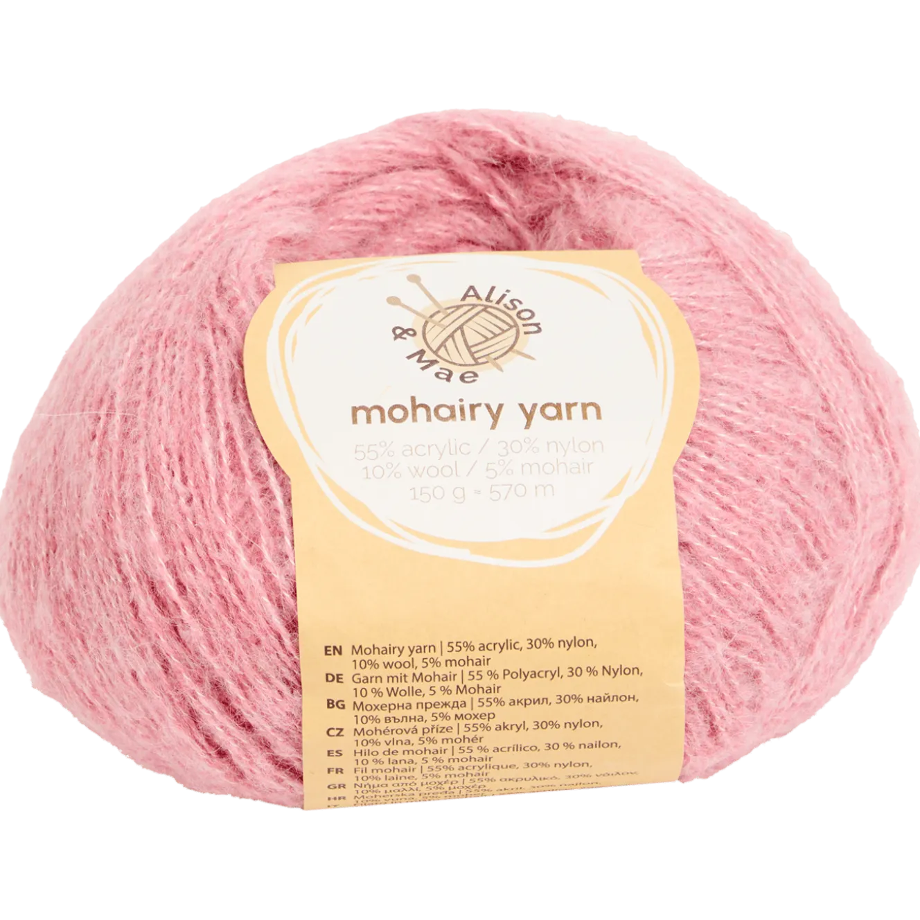 Alison & Mae breigaren Mohairy yarn