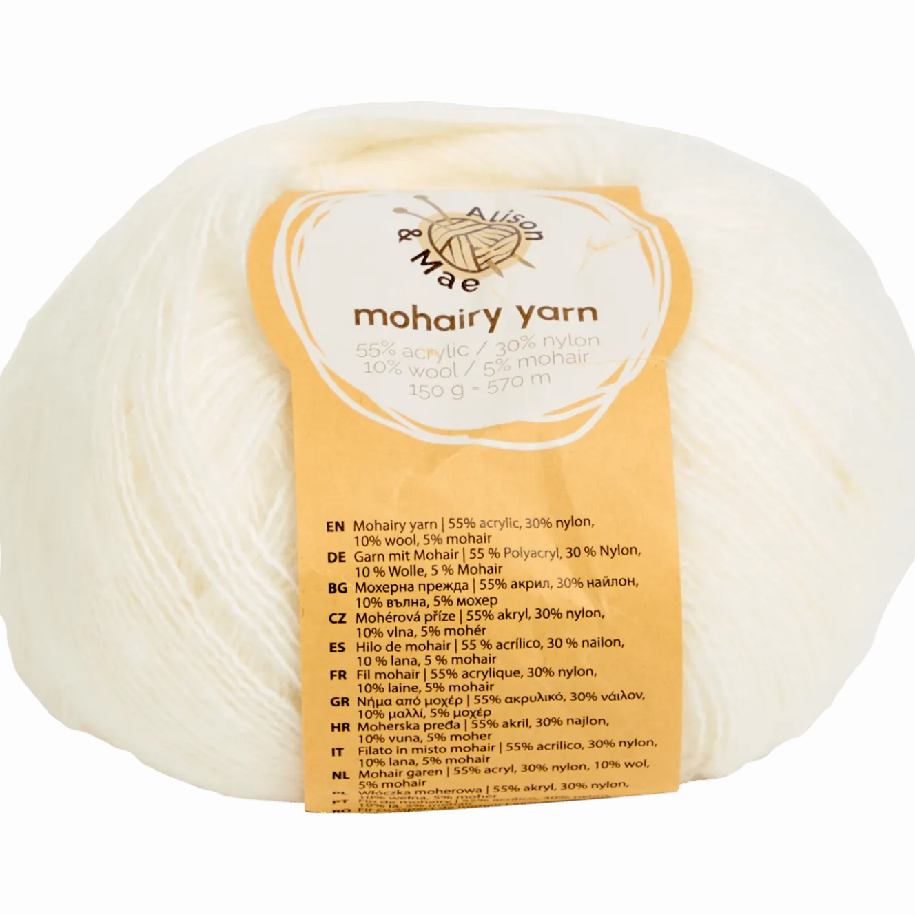 Alison & Mae breigaren Mohairy yarn