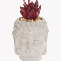 Boeddha-bloempot met kunstplant