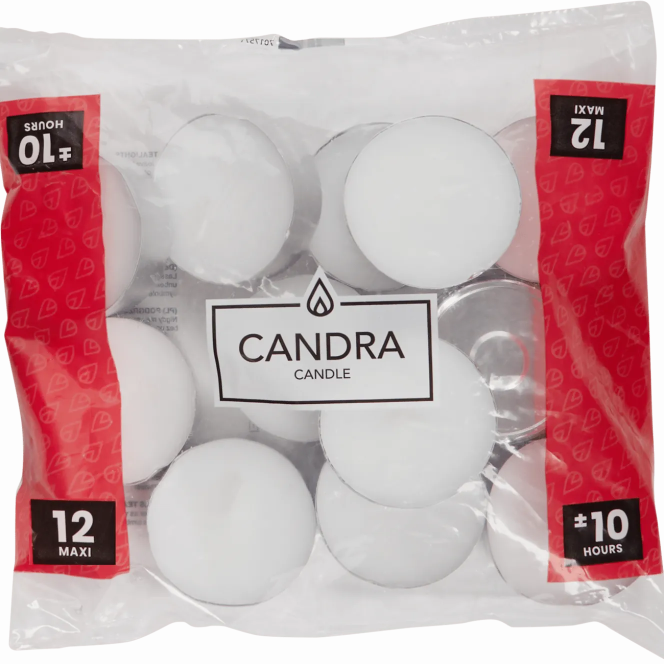 Candra maxi-theelichten wit