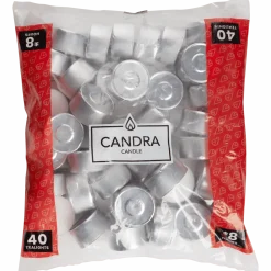 Candra theelichten wit