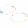 Gold plated armbandjes met edelsteen