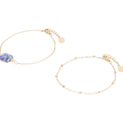 Gold plated armbandjes met edelsteen
