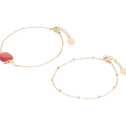 Gold plated armbandjes met edelsteen