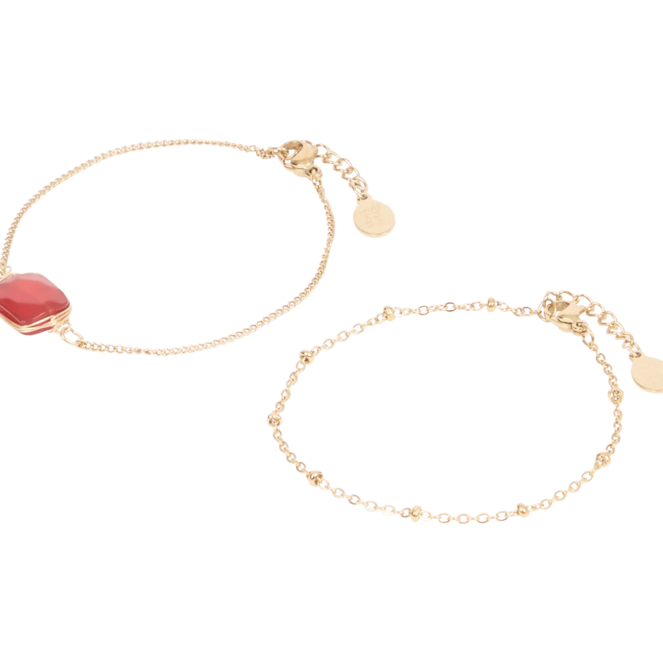 Gold plated armbandjes met edelsteen