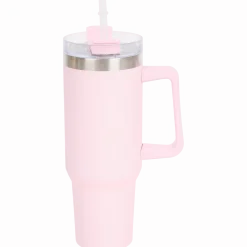 Grote thermosbeker met rietje