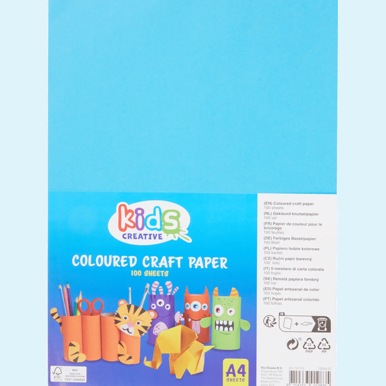 Kids Creative gekleurd knutselpapier