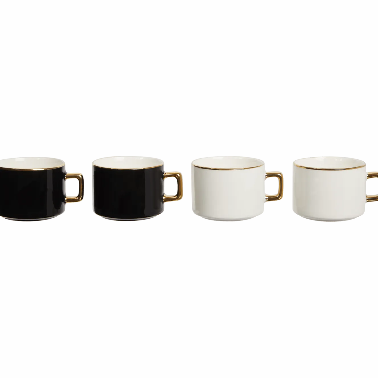 Koffiebekers in rek