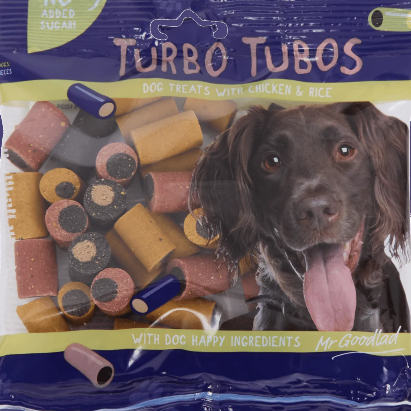 Mr. Goodlad Turbo Tubos hondensnack Kip en Rijst