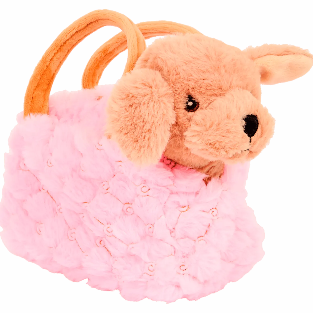 Pluchen hond in handtas