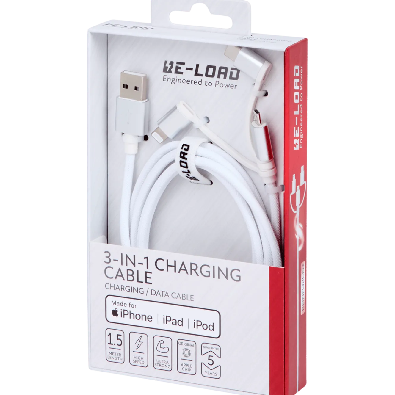 Re-load High Speed 3-in-1 laad- en datakabel