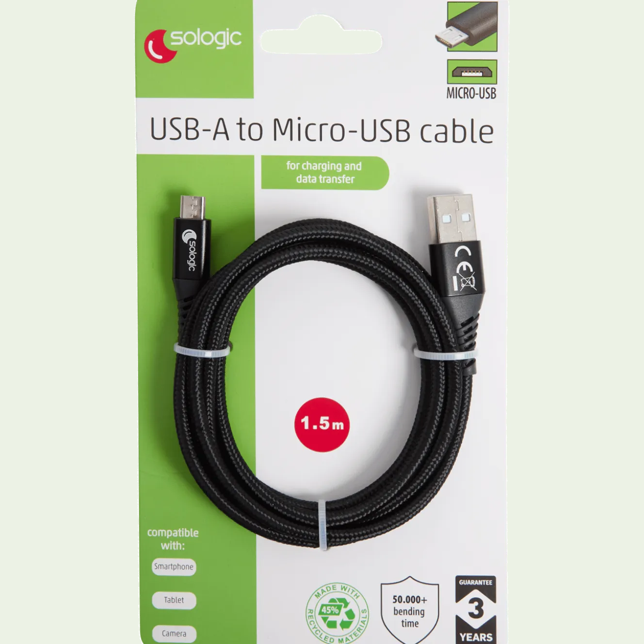 Sologic laad- en datakabel micro-USB