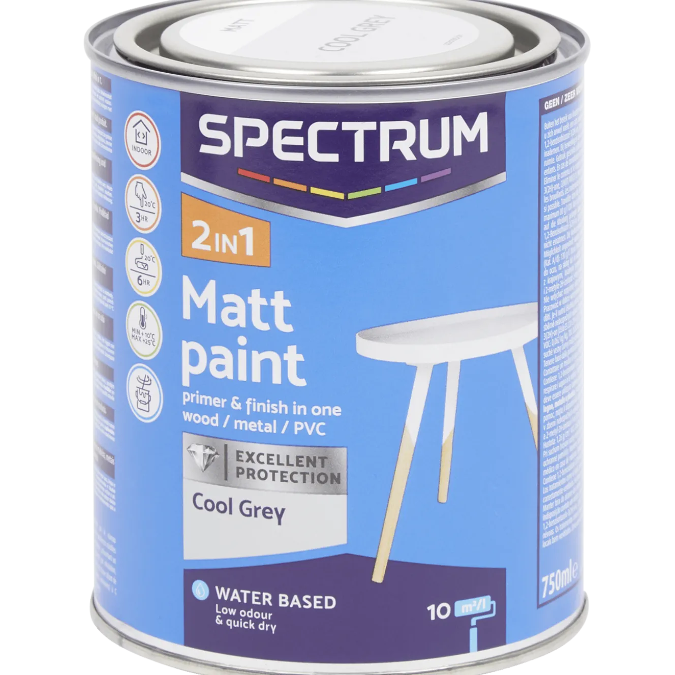 Spectrum 2-in-1 matte verf cool grey
