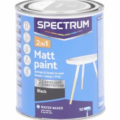 Spectrum 2-in-1 matte verf Zwart