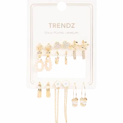 Trendz vergulde oorbellenset