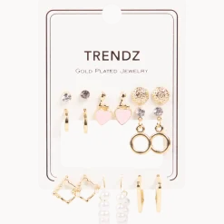 Trendz vergulde oorbellenset