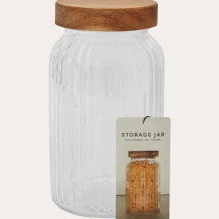 Voorraadpot met houten deksel